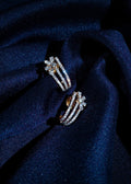 Lab Grown Diamond Snowflake Bloom One-Side Flower Cut Ear Studs