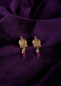 Goddess Lakshmi Ruby Drop Earrings