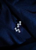 Lab Grown Diamond Triple Blossom S-Curve Floral Ear Crawler Earrings