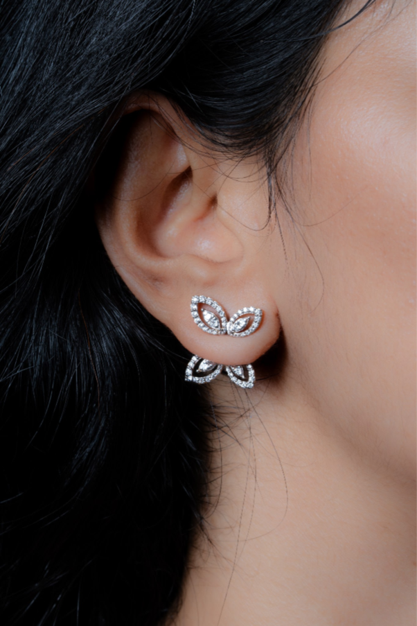 Lab Grown Diamond Marquise Butterfly Front- Back Ear Jacket