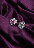 Lab Grown Diamond Changeable Cushion-Cut Halo Studs With Scalloped Filigree