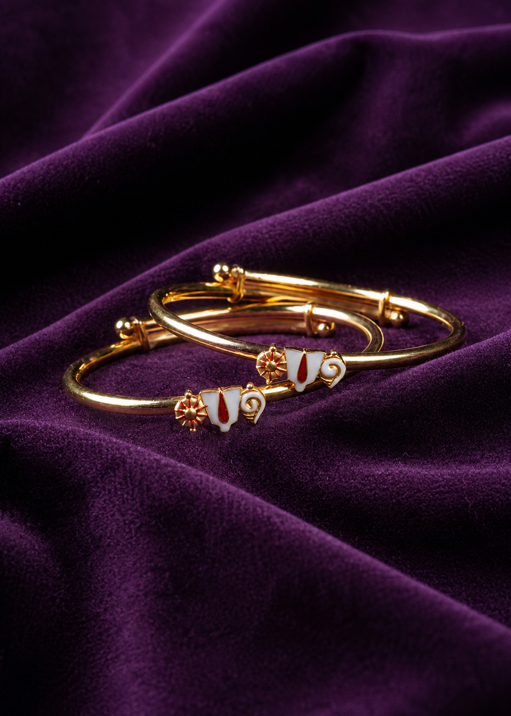 Shanku Chakra Namam Gold Baby Bangles