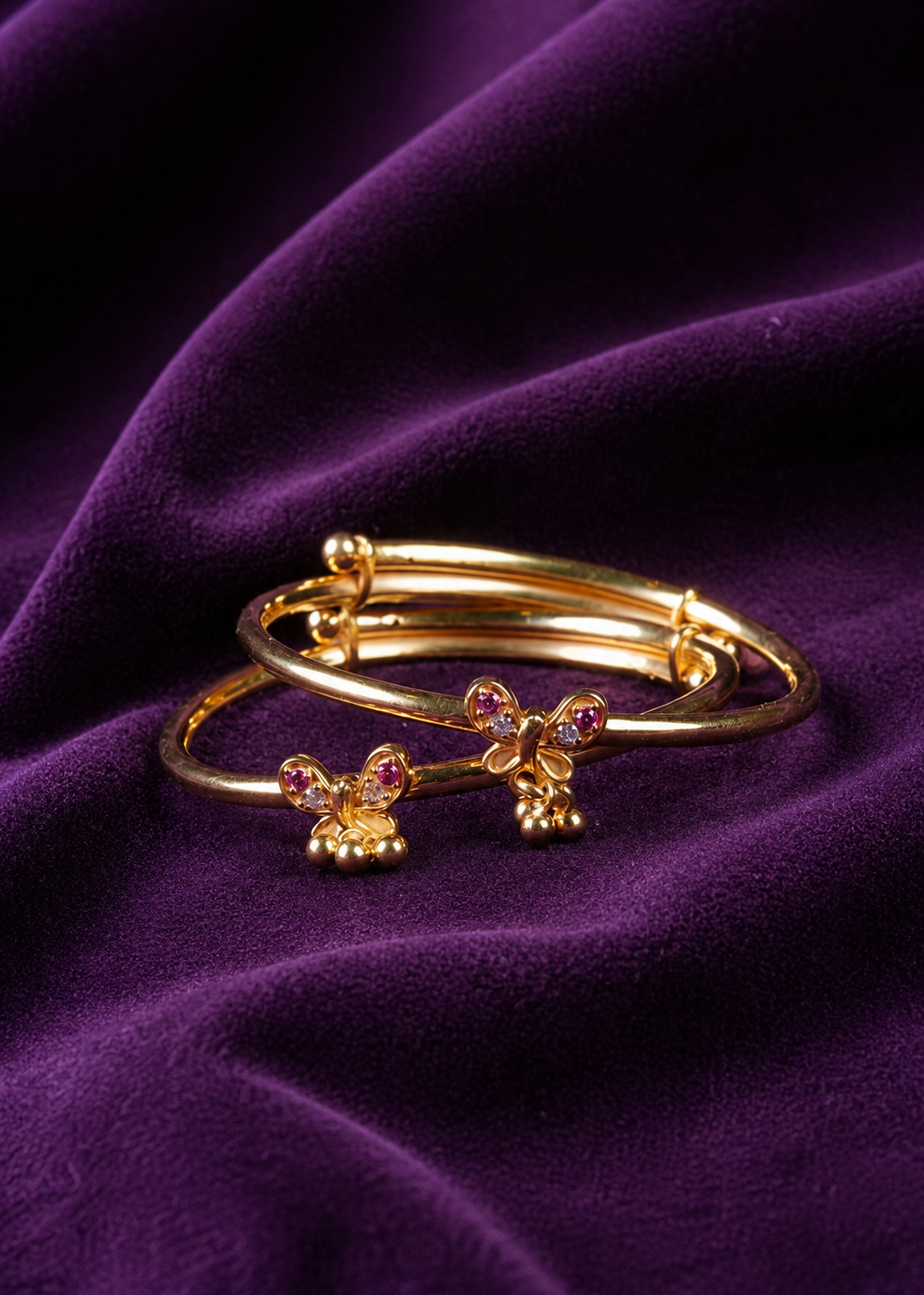 Butterfly Gold Baby Adjustable Bangles