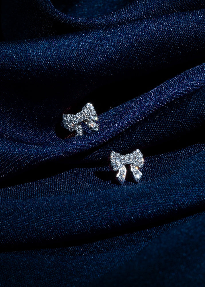 Coquette Pave Lab Grown Diamond Bow Studs