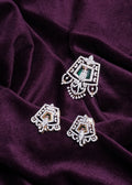 Geometric Shield Mughal-Arch Mugappu Lab Grown Diamond Pendant