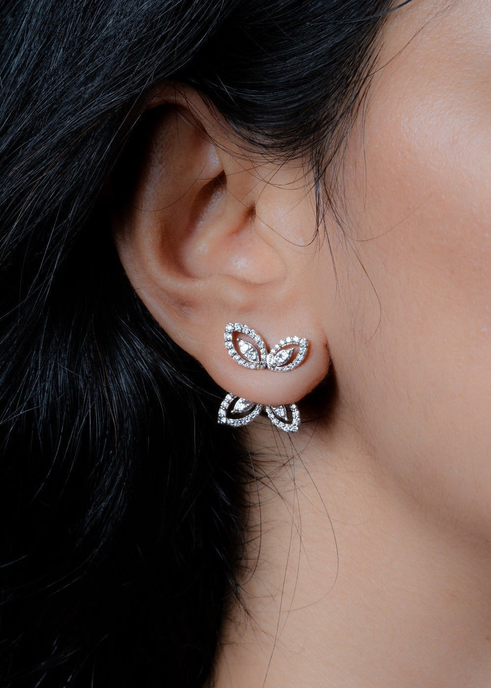 Lab Grown Diamond Marquise Butterfly Front- Back Ear Jacket