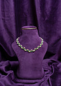 Rondelle Zircon Russian Green Beads and Cultured South Sea Pearls With Gold Pearls Choker