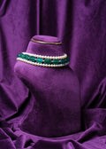South Sea Pearls and Emerald Tumbles Choker Beaded With Gold Pearls