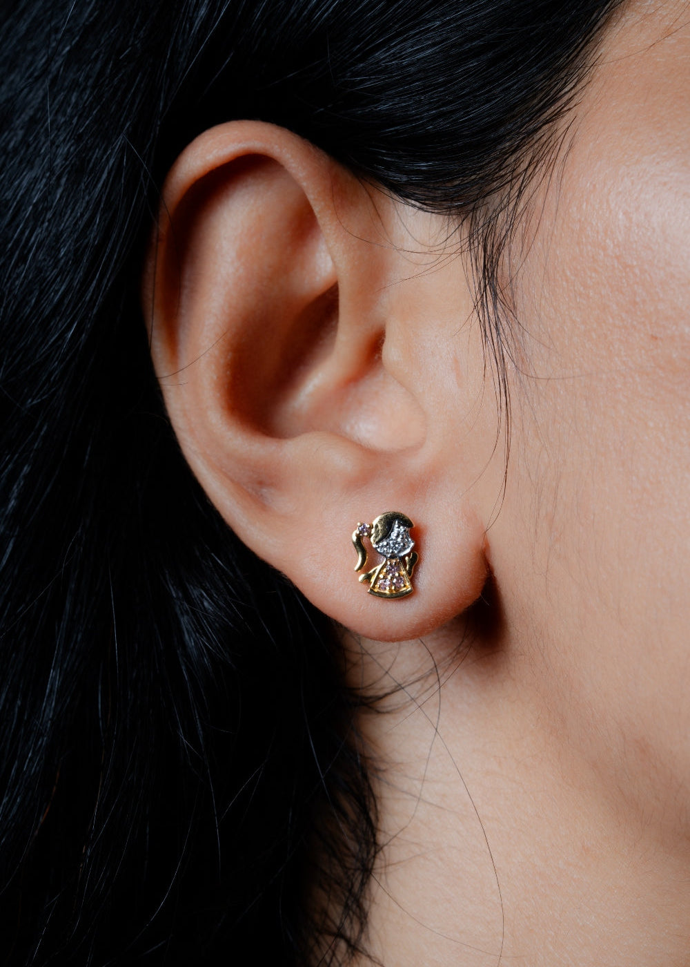 Lab Grown Diamond Dainty Cartoon Doll Studs