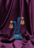Antique Goddess Lakshmi Motif Chandbali Earrings