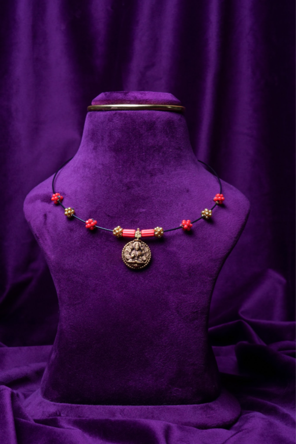 Italian Wire Coral Goddess Lakshmi Pendant Kantee