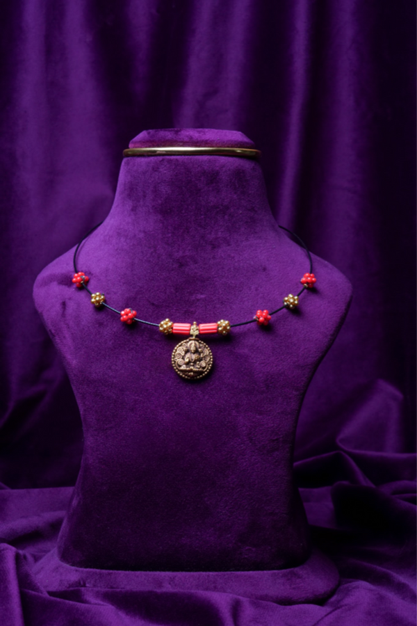 Italian Wire Coral Goddess Lakshmi Pendant Kantee