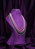 Five-Layer South Sea Pearls and Coral Tulips With Emeralds Haram