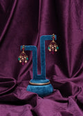 Mayur Chandelier Earrings with Multi-Gemstone Droplets