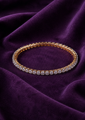 Sterling Gold Solitaire Classic Round Tennis Adjustable Bracelet