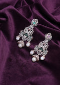 2-In-1 Russian Emerald And Tourmaline Changeable Jhumka Chandelier