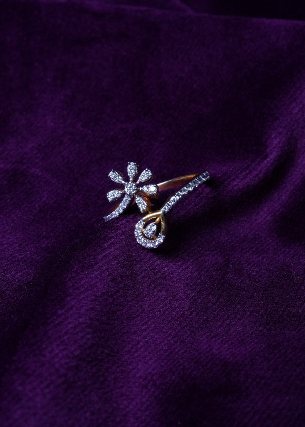 Lab Grown Adjustable Floral Ring