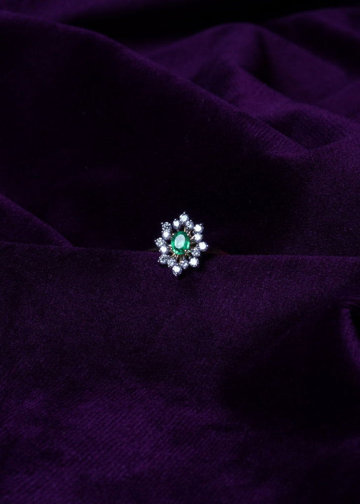 Royal Flower Halo Ring
