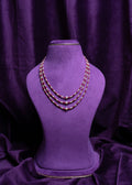 Three-Layer Capsule-Cut Rubys & Focal South Sea Cultured Pearls With Gold Pearls Haram