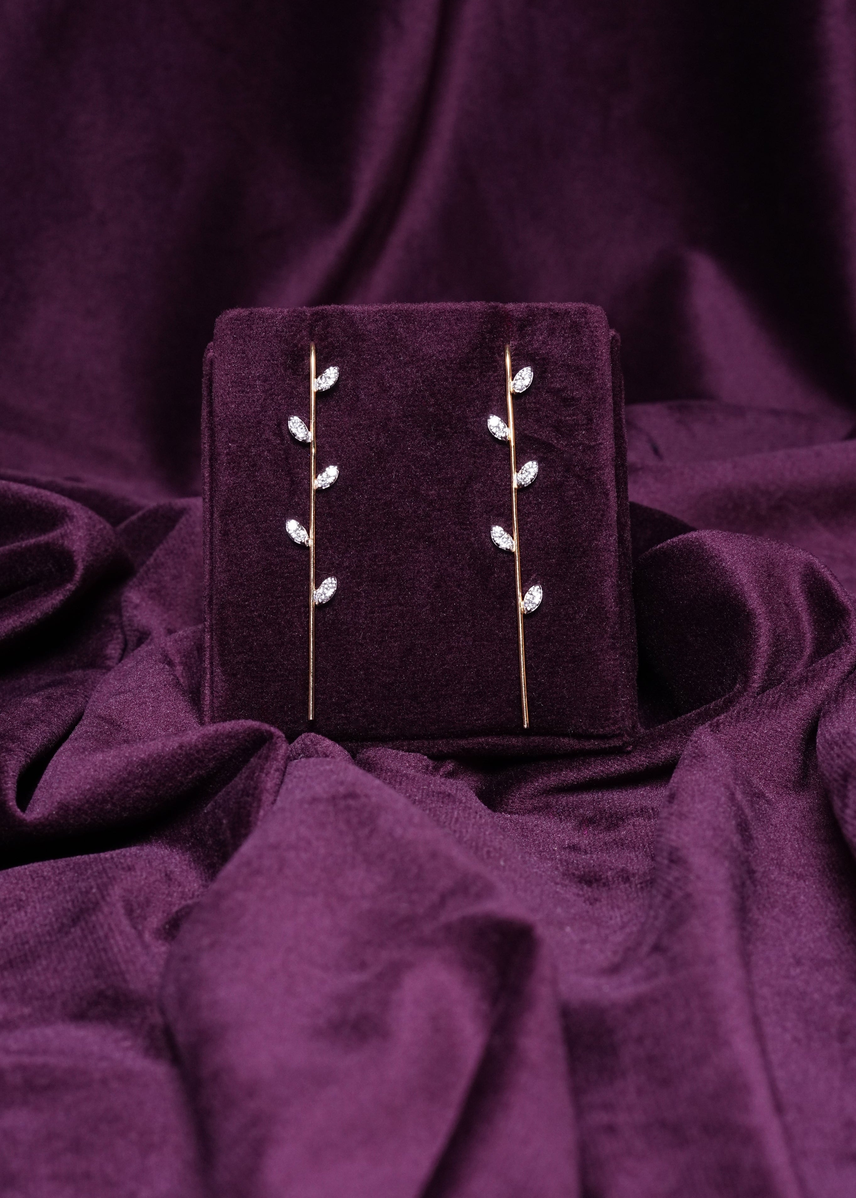 Lab Grown Diamond Marquise Leaf Ear Climbers