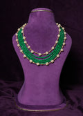 Emerald Maragatha Moti Pancha-Ladi Mala