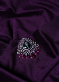 Lab Grown Diamond Teardrop Ruby Pear-Cut Emerald Floral Mugappu Pendant