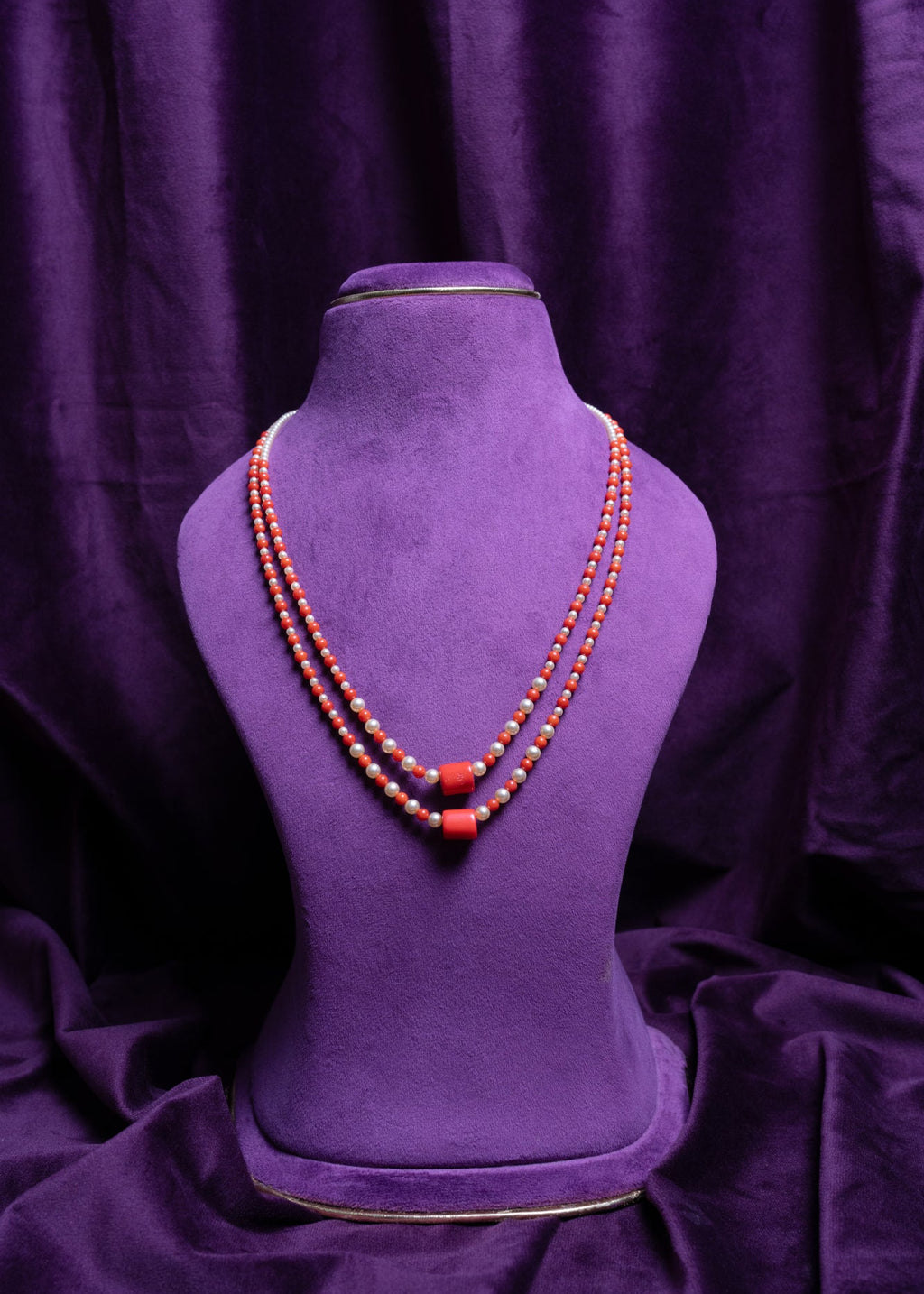 Double- Layer Tubular Corals & Round Corals With South Sea Pearls Haram