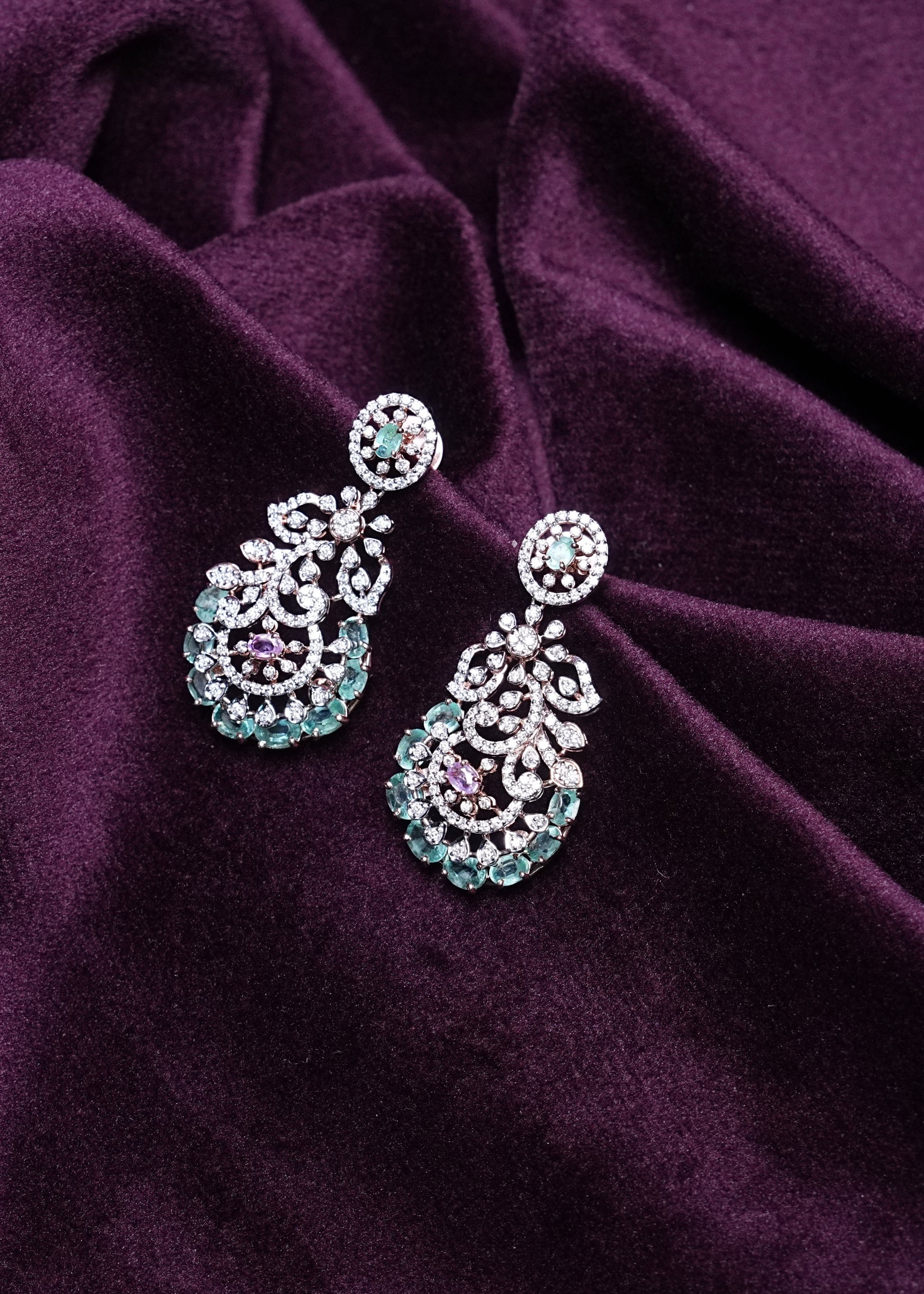 Chandelier Danglers with Mint Russian Green Accents
