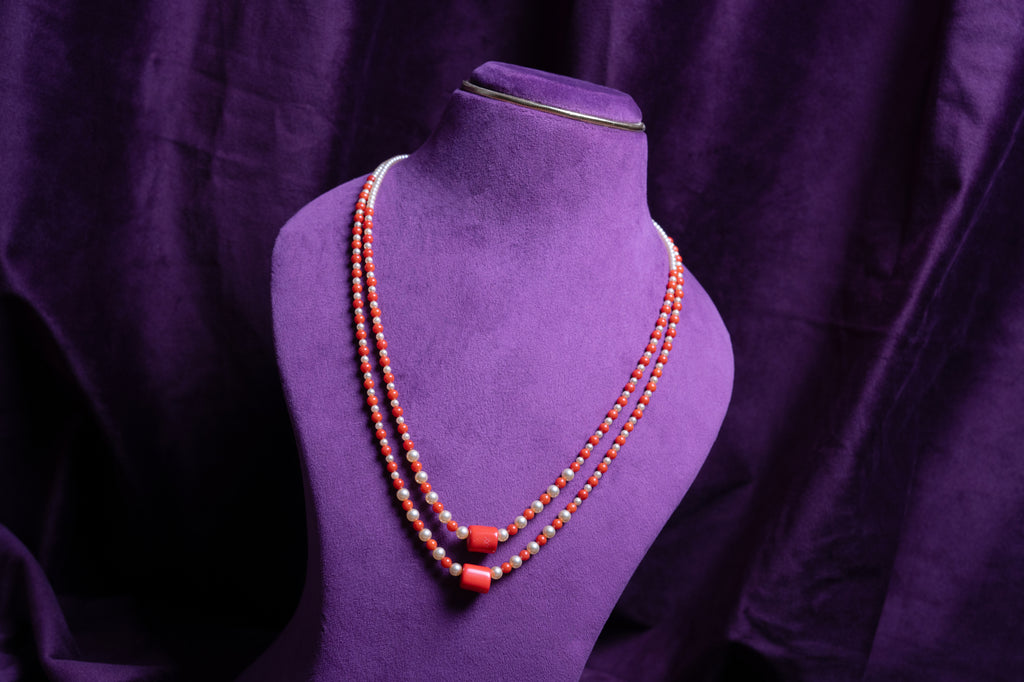 Double- Layer Tubular Corals & Round Corals With South Sea Pearls Haram