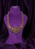 Gold Goddess Lakshmi Antique with Emerald Drop Temple Haram