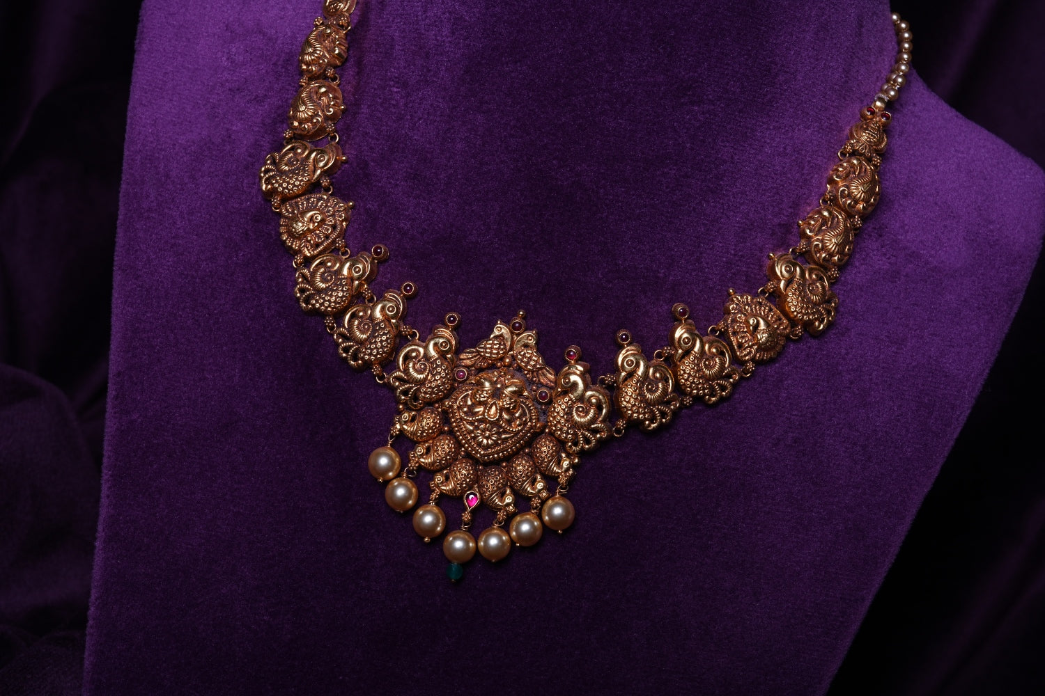 Mayil Addigai Nakshi Temple Necklace