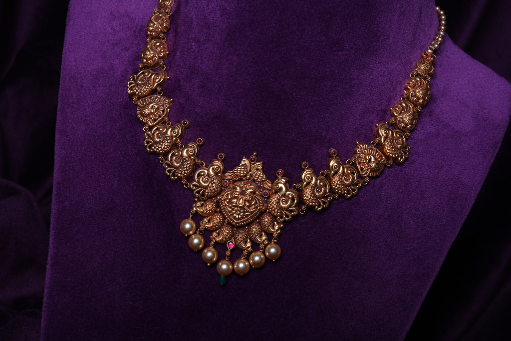 Mayil Addigai Nakshi Temple Necklace