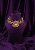 Goddess Lakshmi Crescent-Moon Chandrabali Nakshi Necklace