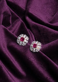Lab Grown Diamond Ruby Emerald-Cut Halo Studs with Marquise Sunburst Jacket (Changeable)