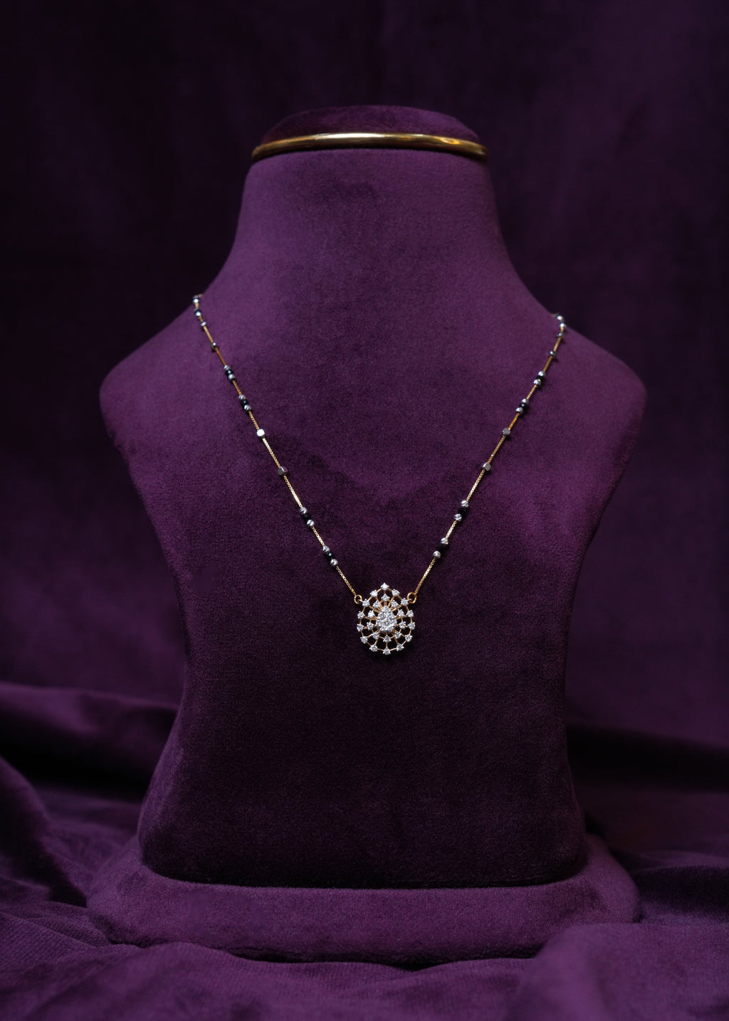 Aria floral drop moon snowflake lab-grown diamond Mangal sutra