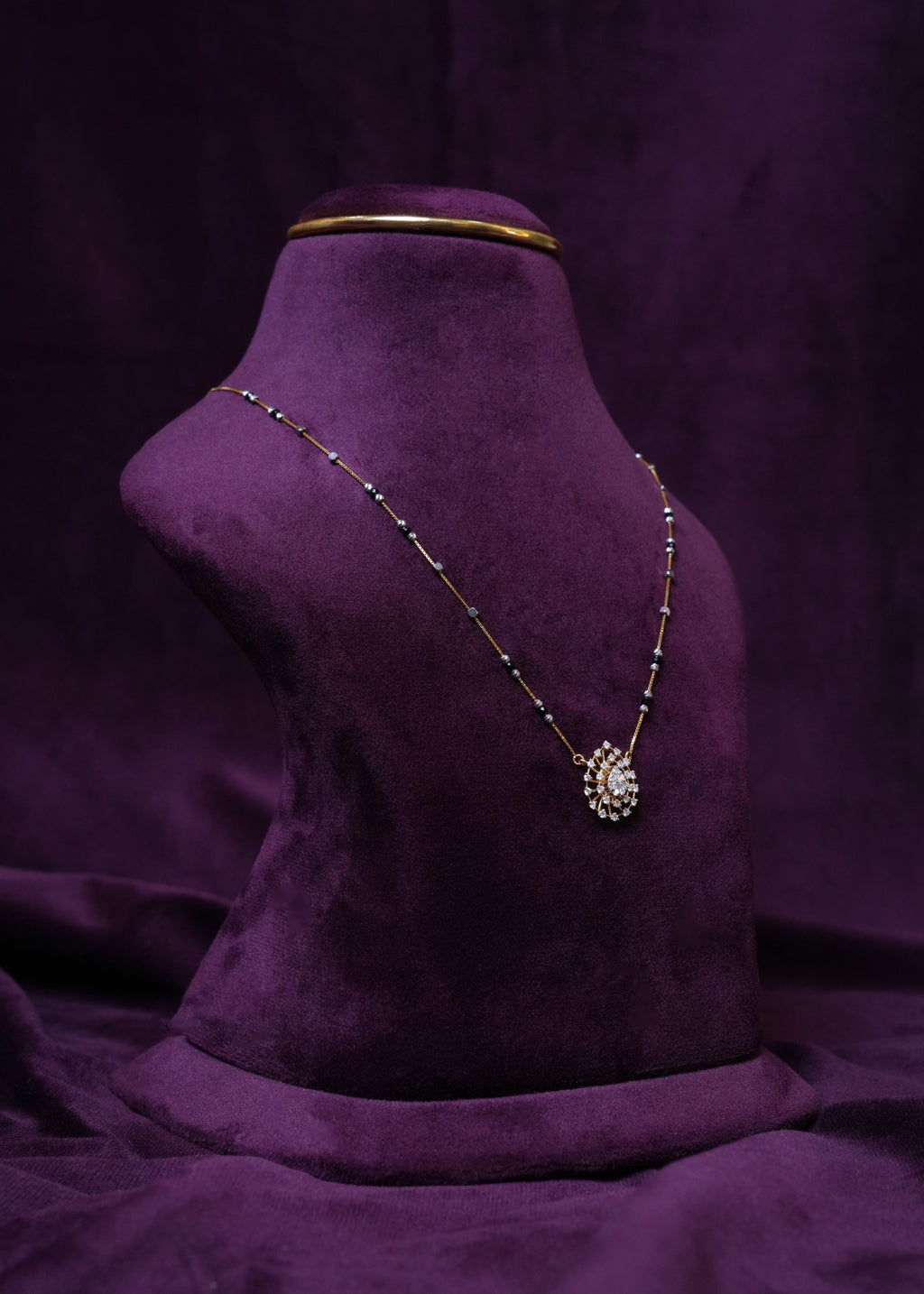 Aria floral drop moon snowflake lab-grown diamond Mangal sutra