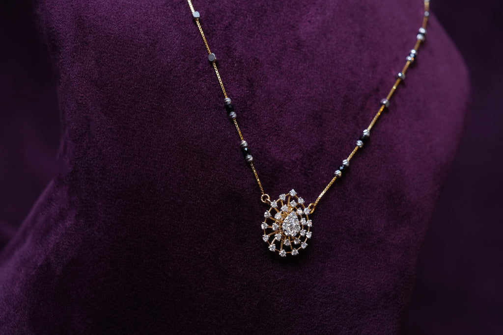 Aria floral drop moon snowflake lab-grown diamond Mangal sutra