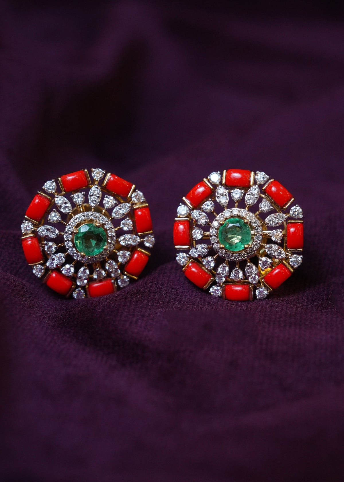 Aura Coral Capsule Lattice lab-grown diamond Earrings