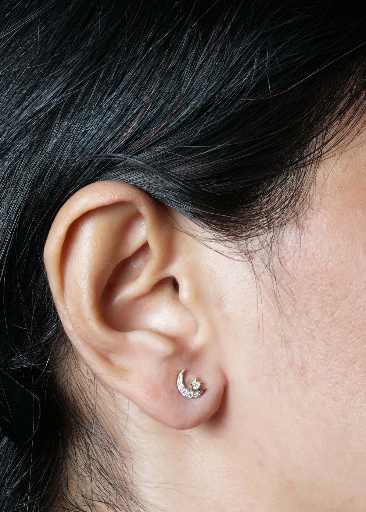Chandra-Tara Lab-Grown Diamond Crescent Stud Earrings