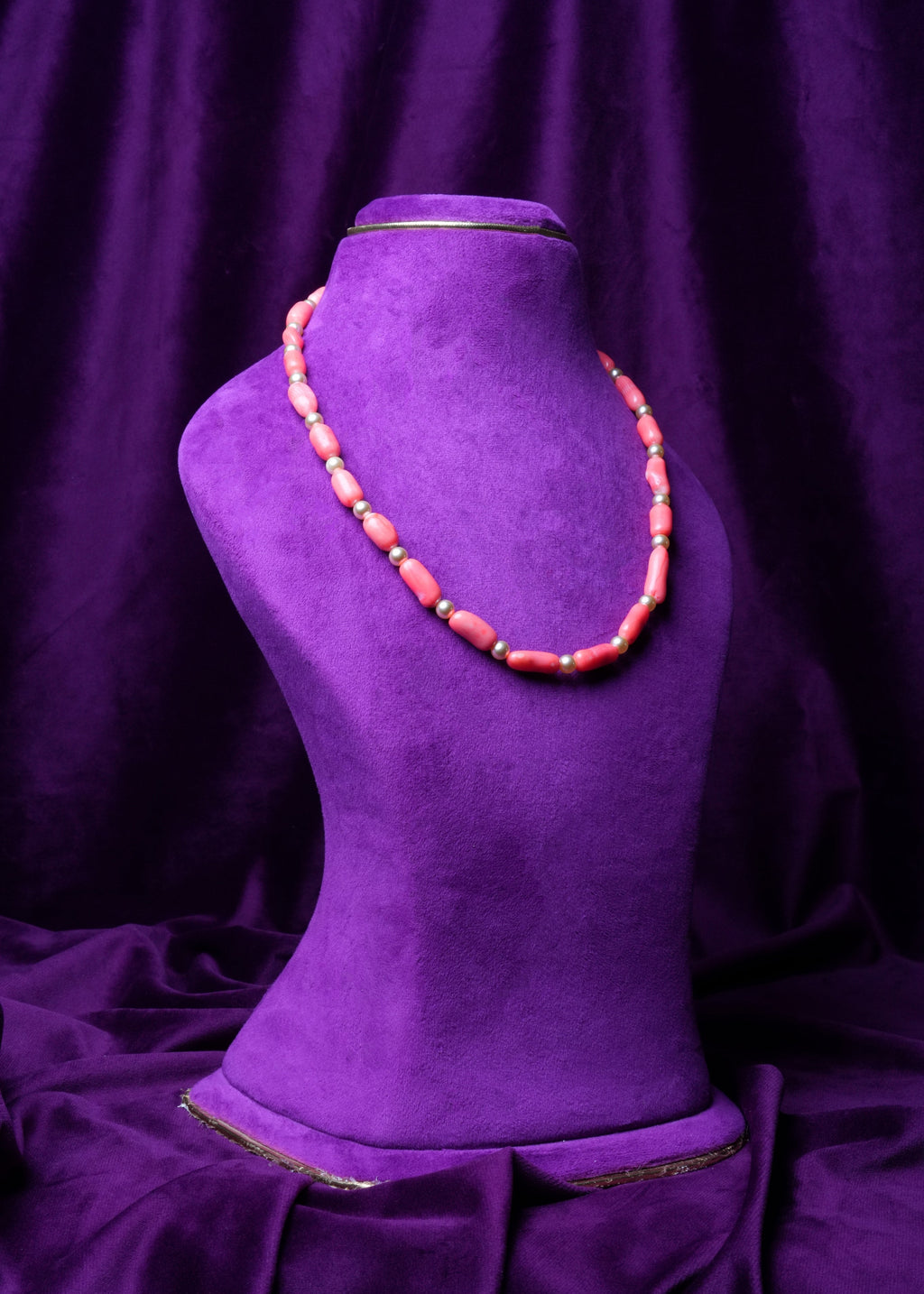Coral Tube Bead Necklace