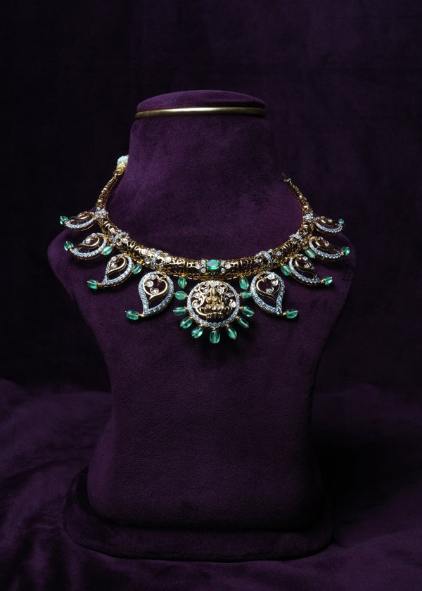 Divine Emerald Mango-Cluster emerald necklace