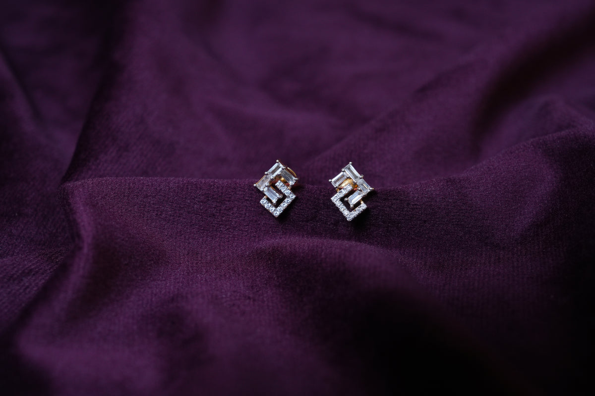 Dual Square Lab-Grown Diamond Studs