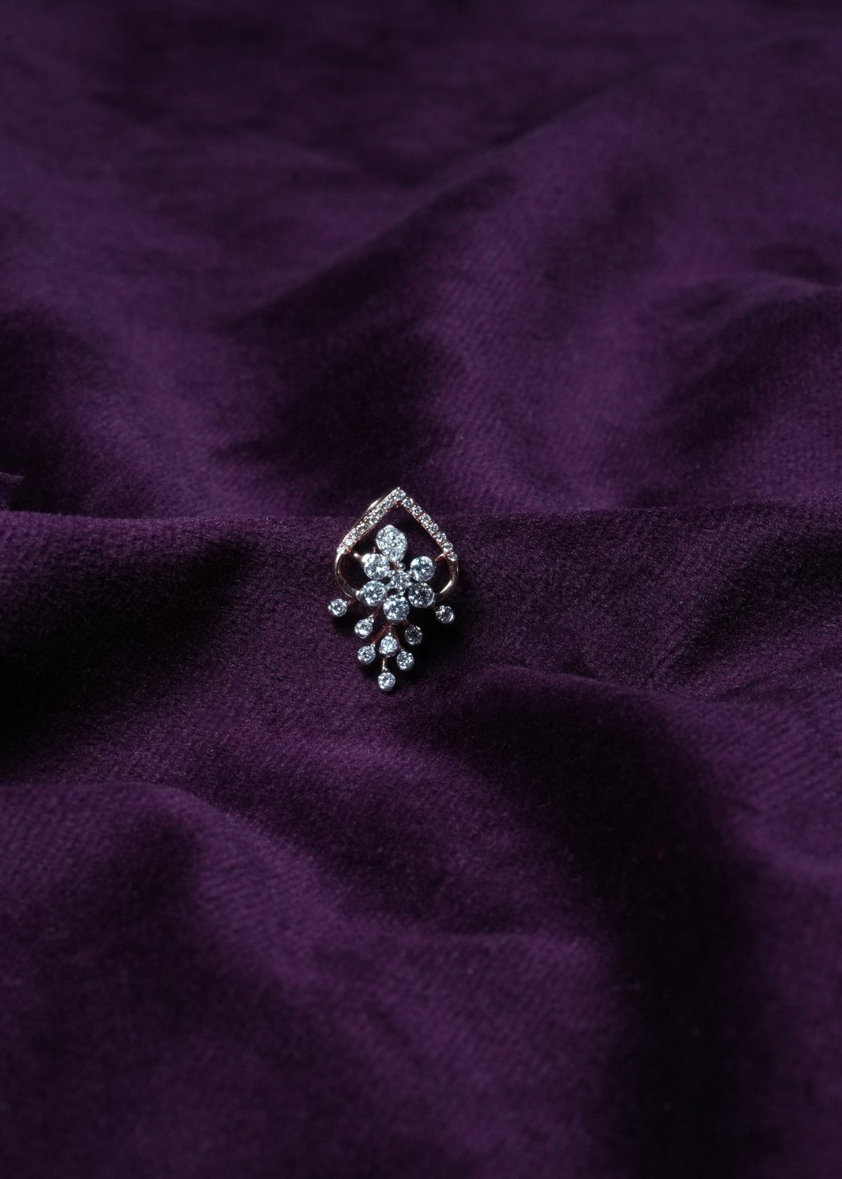 Floral Cluster Drop Lab-Grown Diamond Pendant