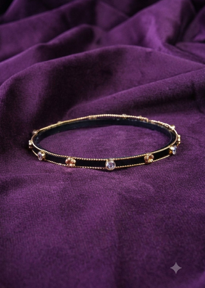 Pipe Segmented Colour Changable Alternating Station Gold Bangle