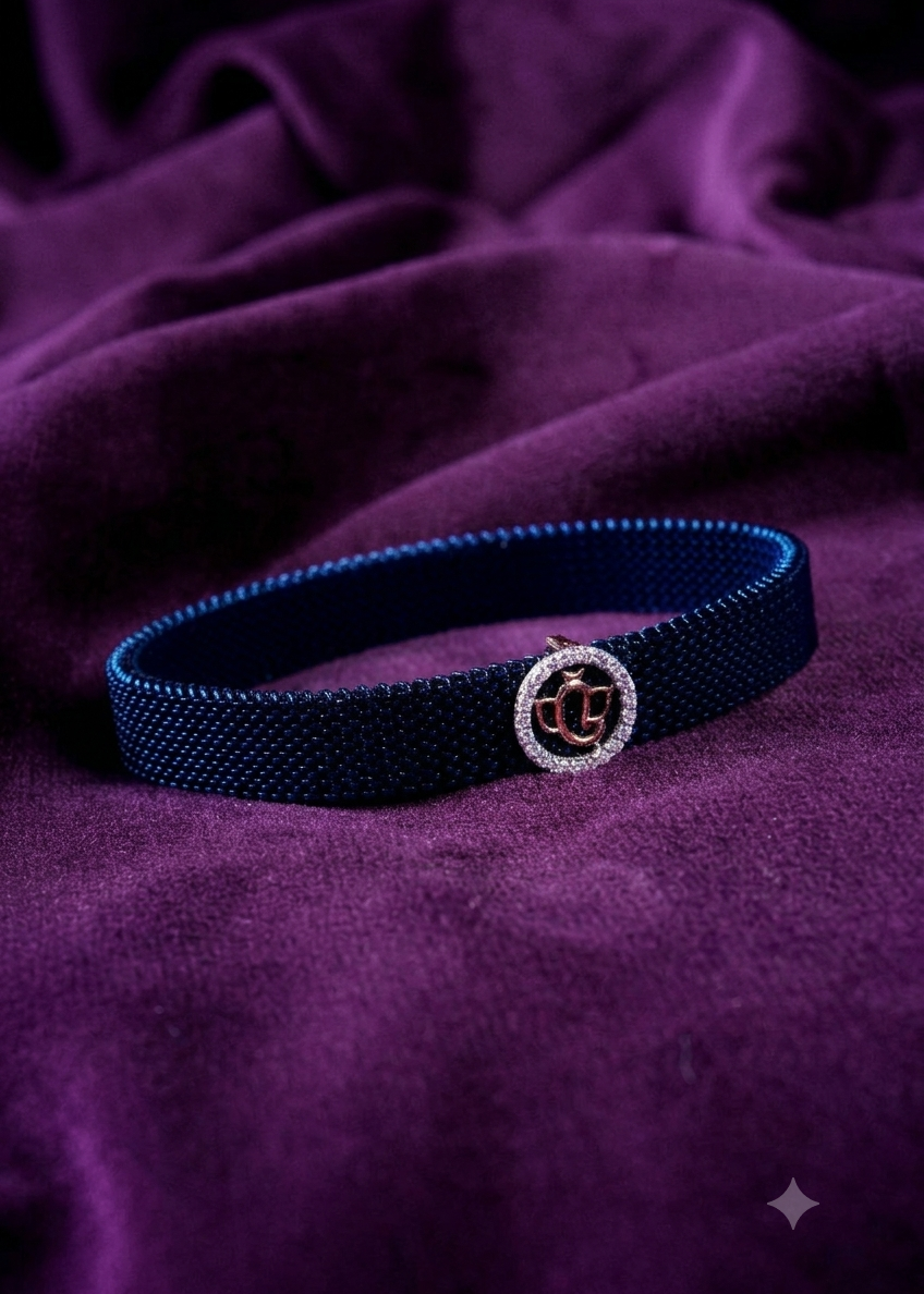 Vighnaharta Devotional Belt Gold Bracelet
