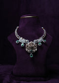Goddess Lakshmi emerald Hasil Necklace