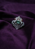 Swarovski emerald cushion cut dual-Mayur Pendant
