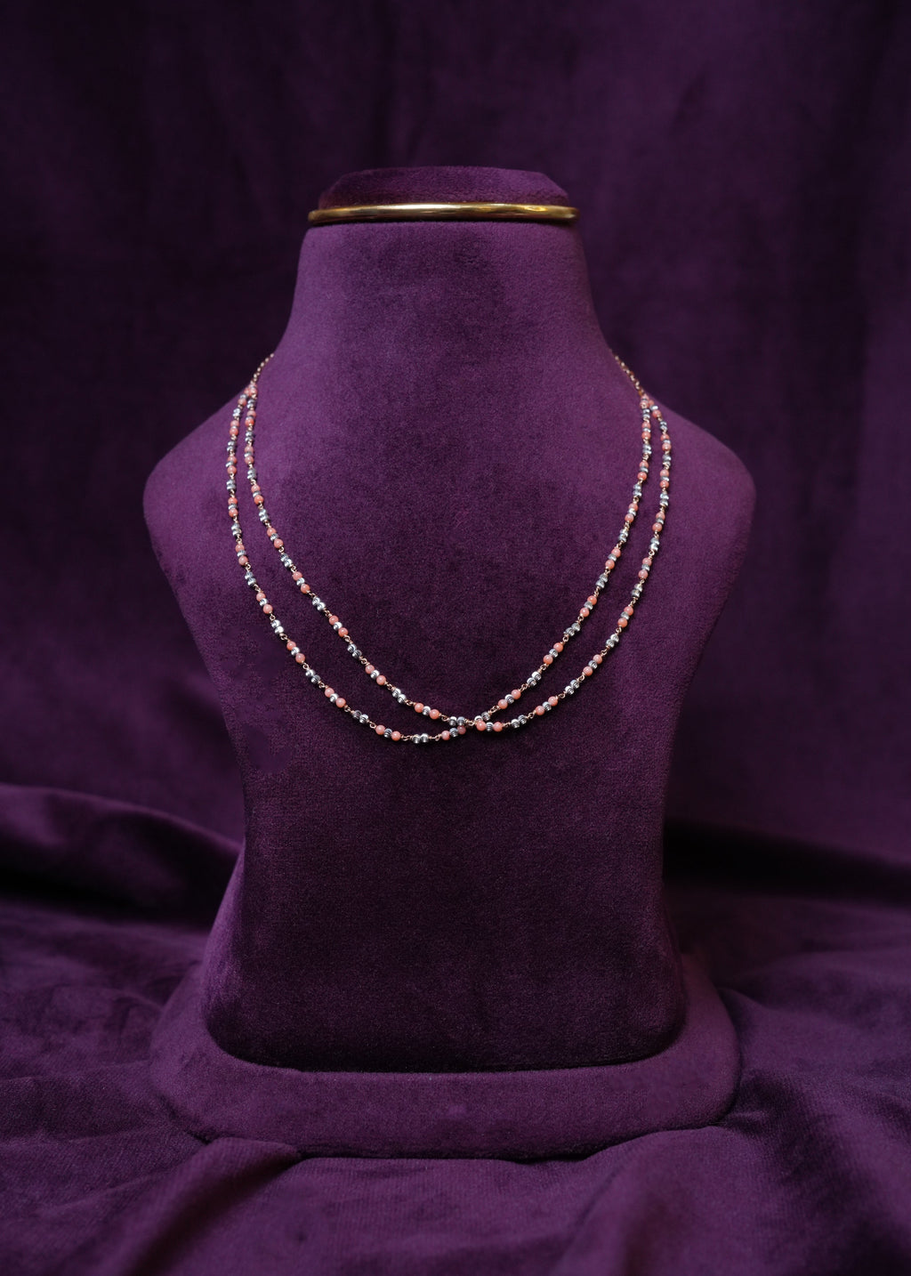Italian Coral Glow Double Strand chain