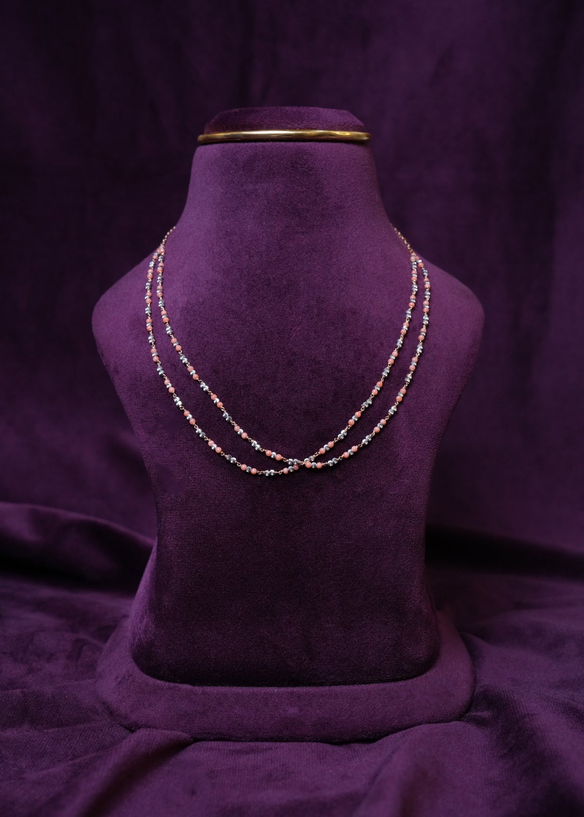 Italian Coral Glow Double Strand chain