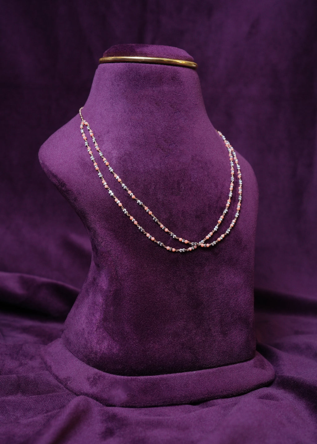 Italian Coral Glow Double Strand chain